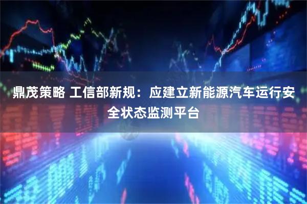 鼎茂策略 工信部新规：应建立新能源汽车运行安全状态监测平台