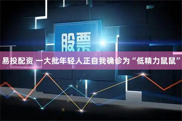 易投配资 一大批年轻人正自我确诊为“低精力鼠鼠”